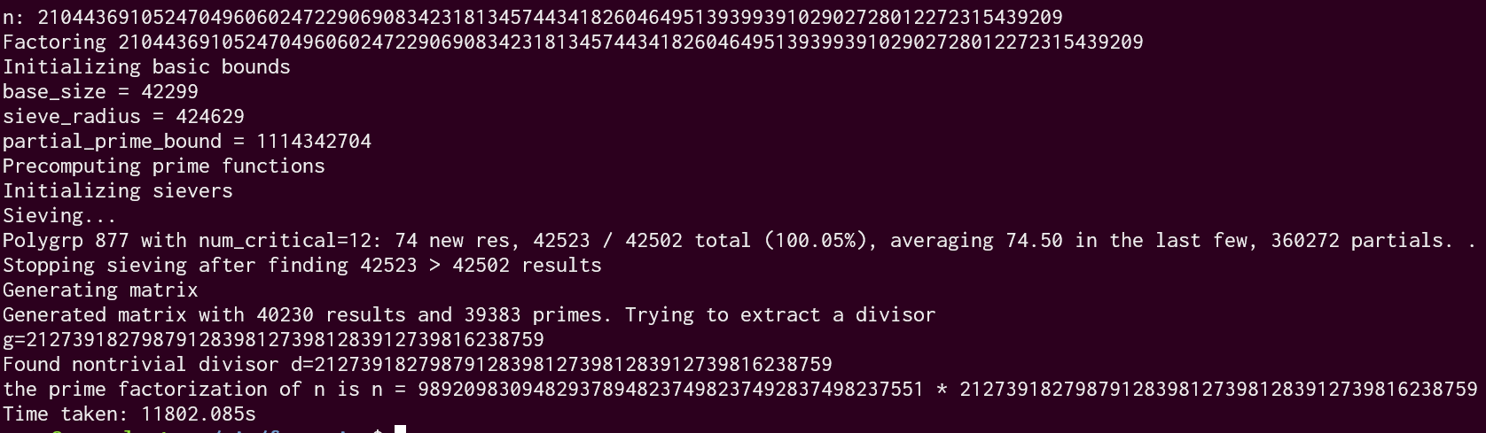 Successful factorization of a 90 digit number